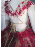 Fuchsia Floral Cross Back Flower Girl Dress